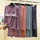 thumbnail image 2 of Traje de casa para mujer, conjunto de dos piezas con escote en V para casa de primavera y otoño con pijama con almohadilla para el pecho, 2 of 5