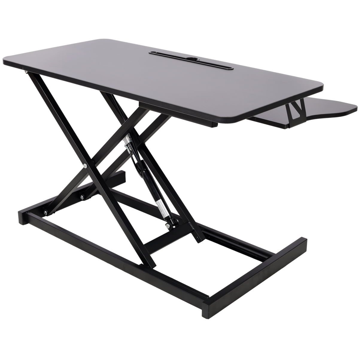 Adjustable Height Standing Laptop Desk Sit to Stand Workstation with Keyboard Tray Ergonomic Monitor Riser Black