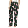 thumbnail image 3 of Goofa Pink Sleeping Fox Printed Soft Pajama Pants for Women, Wide Leg Comfy Casual Lounge Yoga Pants-Medium, 3 of 9