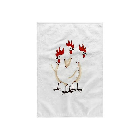 3dRose, Three French Hens Retro Mid-Century Cut-Out , 15x22 Hand Towel