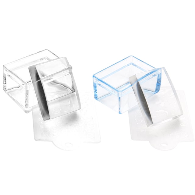 BRIGHTFUFU 2Pcs Nail Art Stamper for Home and Salon Use Assorted Color Durable Plastic