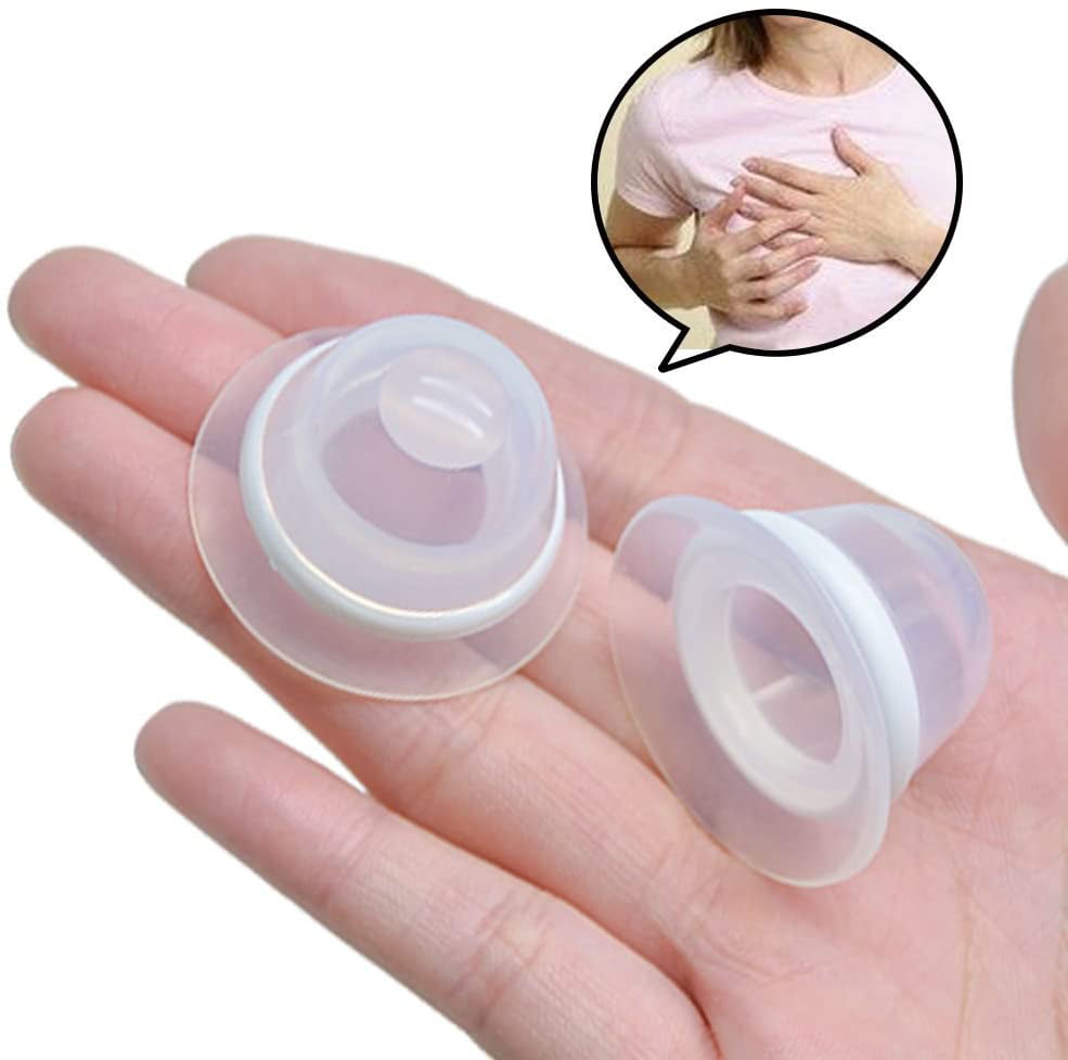 Ludlz 3 Pair Nipplesuckers Silicone Nipple Corrector for Flat Inverted Nipples for Breastfeeding Mother with Clear Case Painless Silicone Nipple