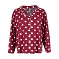 thumbnail image 2 of PJ Couture  Polka Dot Print Notch Collar Long Pajama Set (Women's Plus), 2 of 4