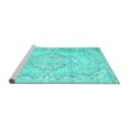 thumbnail image 2 of Ahgly Company Machine Washable Indoor Square Persian Turquoise Blue Traditional Area Rugs, 7' Square, 2 of 4