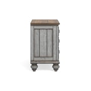 Homestyles Plymouth Weathered Gray Nightstand with Three Drawers