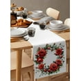 thumbnail image 3 of Table Runner Red Rose Wreath Table Decoration for Kitchen Dinning Watercolor Flowers Table Decoration for Indoor Outdoor Party Wedding Decor 13x90 Inch, 3 of 7