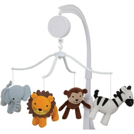 Bedtime Originals by Lambs & Ivy Jungle Buddies Musical Mobile, Brown