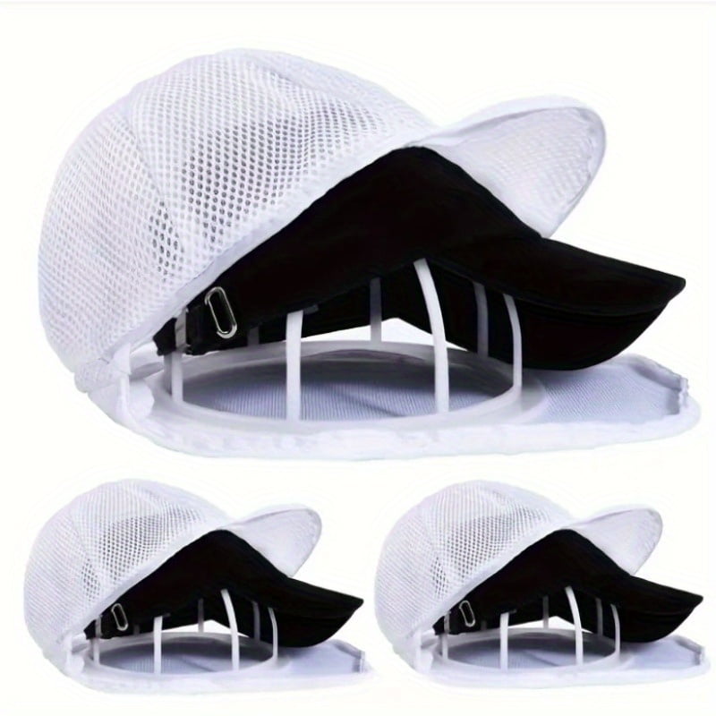 XHSGX 2pcs Mesh Hat Washer Set with Laundry Bag + Rack, Gentle and Efficient Baseball Cap Cleaning Device, Durable Hat Washing Cage with Dryer Stand, Reinforced Dustproof and Debris Protection,