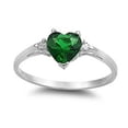 thumbnail image 2 of Women Ring Shiny Cubic Zirconia Inlaid Temperament Geometric Bright Luster Decoration Emerald Heart-shaped Promise Ring Fashion Jewelry for Girlfriend, 2 of 8