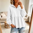thumbnail image 2 of Cmfcve Peplum Hooded Sweatshirt for Women Casual Half Zip Hoodies Fall Winter Long Sleeve Tops, 2 of 6