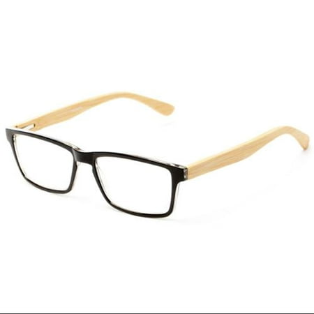 Readers.com The Palo Alto Recycled Bamboo Reader +1.00 Black with Tan Temples Reading Glasses