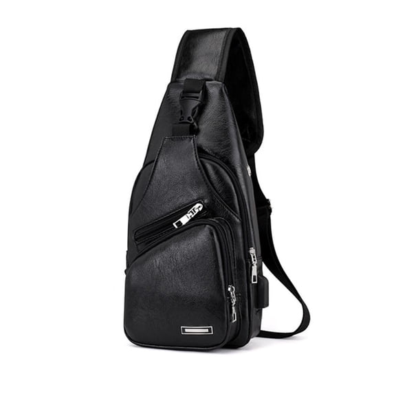 Leather Sling Bag for Women Mens Adults Crossbody Bag Chest Bag Sling Backpack !