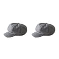 thumbnail image 4 of Minnieouse Gorras con visera Retro moda cálida boina de lana sombreros octogonales fácil de combinar diseño de visera a prueba de viento para fiesta Gris claro 2piezas Minnieouse CBP221403, 4 of 5