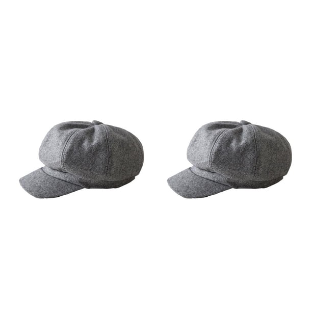 Minnieouse Gorras con visera Boina de lana Tacto cómodo Buena elasticidad Clásico Ligero Sombreros octogonales ajustables Sombrero Gris claro Type1 NO1 Minnieouse CBP221403