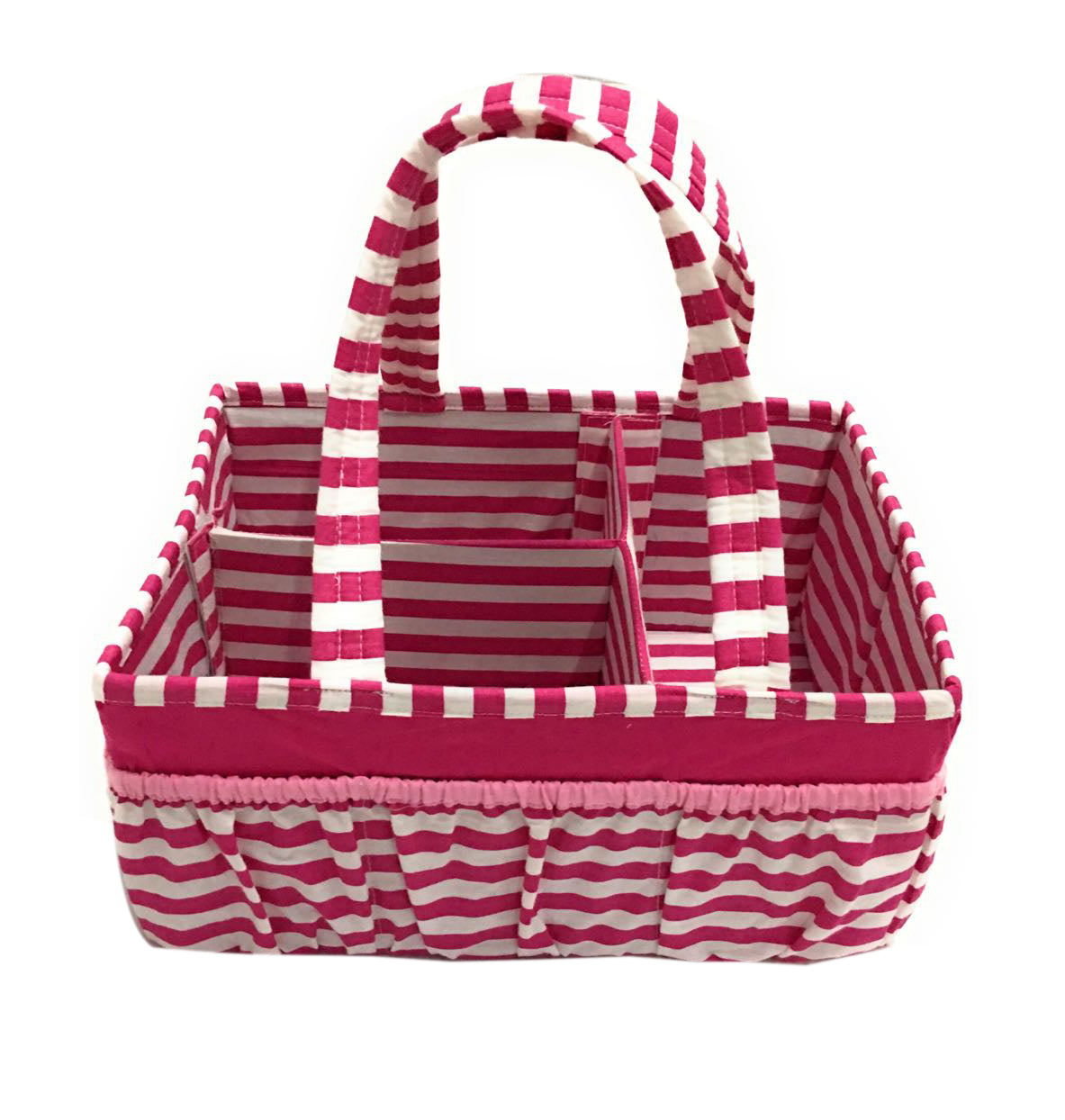 Bacati - Mix N Match Pin Stripes Nursery Storage Caddy, Fuchsia