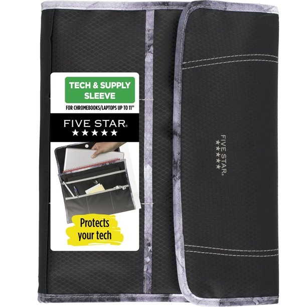 Five Star Deluxe Tech Storage BlackGray Binders & Dividers