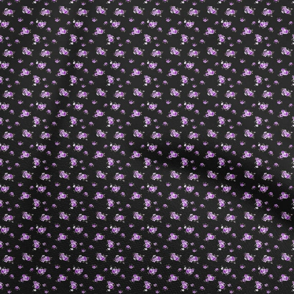 oneOone Cotton Jersey Purple Fabric Floral Fabric For Sewing Printed Craft Fabric By The Yard 58 Inch Wide