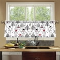 thumbnail image 4 of Yayeee Kitchen Curtains Tier Set of 2 Light Filtering 57"x36" Over Sink Window Panels, Black Cartoon Snowmen, 4 of 7