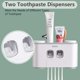 thumbnail image 3 of Soporte para cepillos de dientes con dispensador de pasta de dientes montado en la pared, 3 of 8