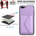thumbnail image 3 of for iPhone 7 Plus/8 Plus Wallet Case with Card Holder, Elegant Durable PU Leather Protective Magnetic Closure Flip Phone Cover Kickstand RFID Blocking for Women Girls for iPhone 7 Plus/8 Plus, Purple, 3 of 7