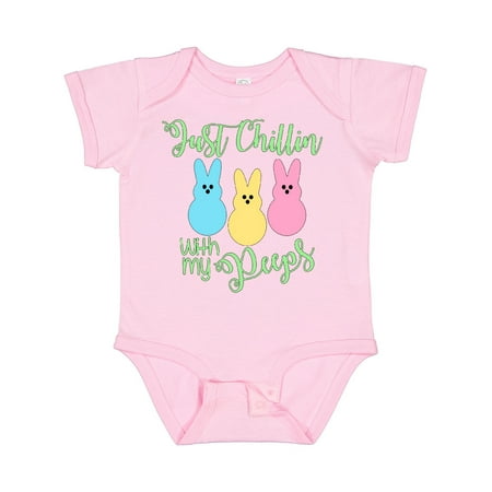 

Inktastic Funny Easter Just Chillin with My Peeps Gift Baby Boy or Baby Girl Bodysuit