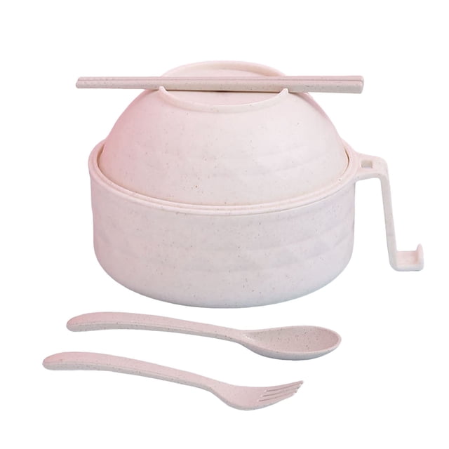 HBFAGFB Food Storage Containers with Lids Durable and Lightweight Ramen Bowl Set Home Decor Beige