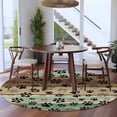 thumbnail image 3 of Round Rugs 5Ft, Teal Brown Round Area Rug Washable Indoor Throw Carpet, Pet Paw Printed Farmhouse Dog Claws Wood Grain Soft Non Slip Circle Rug for Cabinet Bathroom Home Decor Aesthetic, 3 of 8
