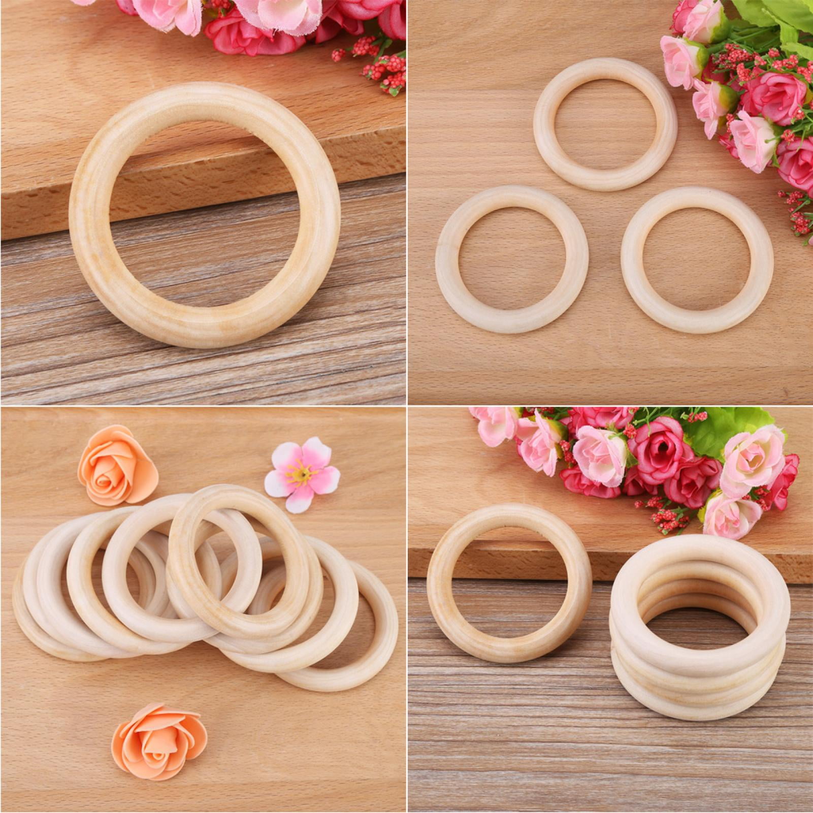 Wooden Rings 40 Mm Round Teether Handrim Nature 40mm Ruby Natural Wooden  Teether 
