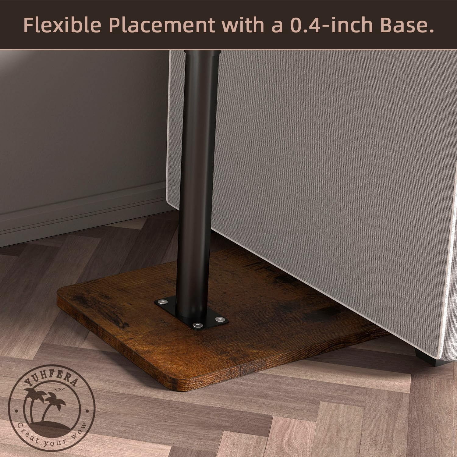 Adjustable Height C Shaped End Table, 360° Swivel Vintage Rustic Wood End Table, Includes Tablet Phone Slot Laptop Snack Side Table for Living Room Bedroom Small Space