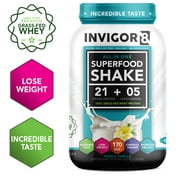 Invigor8: nutritional shake & green superfood - 100% grass fed-whey protein - french vanilla (645 grams)
