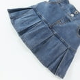thumbnail image 6 of Usaibhir Little Girl's Jean Skirt Mini Flared Pleated Toddler Elastic Waist A Line Mini Denim Skirts for 3-14Y, 6 of 7