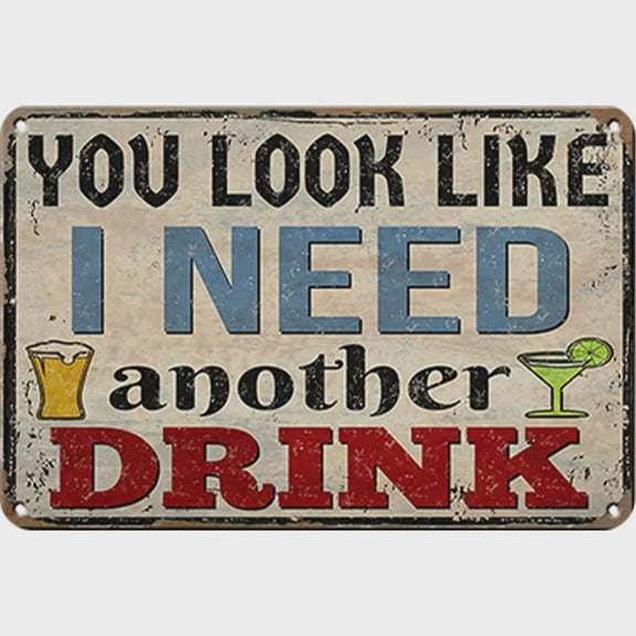 Funny Drinking Metal Sign: Vintage Bar Decor, Man Cave Humor Man Cave Decor Tin Sign 8x12 Inch Personalized Wall Decor Metal Signs