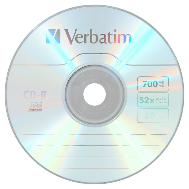 Verbatim CD-R 700MB 52X with Branded Surface - 10pk Wrap - Walmart