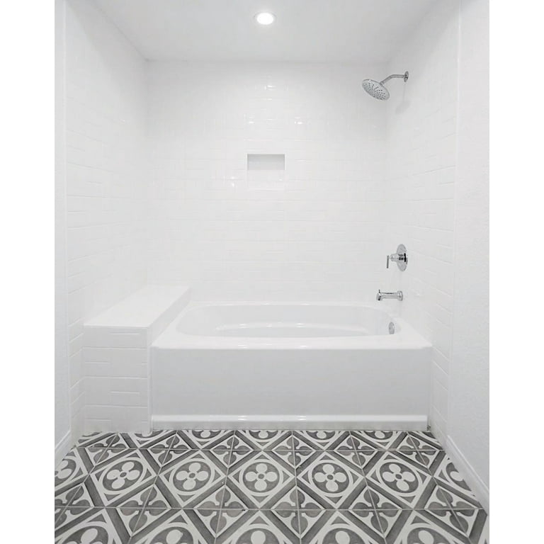 Chateau 12-in x 12-in Fiore Deco Tile in Canvas and Smoke (9.8 SqFt/Ctn) Chateau 12-in x 12-in Fiore Deco Tile in Canvas and Smoke (9.8 SqFt/Ctn)