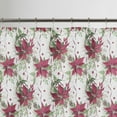 thumbnail image 2 of Holiday Shower Curtain Dobby Printed Christmas Design Bathroom Decor 70" x 70" - Pinecone Poinsettia, 2 of 2