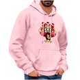 thumbnail image 2 of LEBONYARD Mens Tops Long Sleeve Clearance,Men's & Big Men's Lightweight Pullover Shirt Hoodie,Men's Print Hooded Drawstring Long Sleeved Hooded Sweatshirt Jacket Pink XXL, 2 of 5