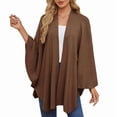 thumbnail image 2 of Women'S Elegant Shawl Wraps Soft Open Front Poncho Sweater for Spring Fall Winter Coffee One Size, 2 of 6