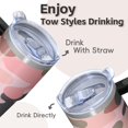 thumbnail image 4 of Camo 20oz Stainless Steel Tumbler with Handle and Straw – Insulated Travel Cup with Sliding Lid, 360° Full Wrap Printed Mug for Home, Outdoor & Sports Use, Camouflage, 4 of 6
