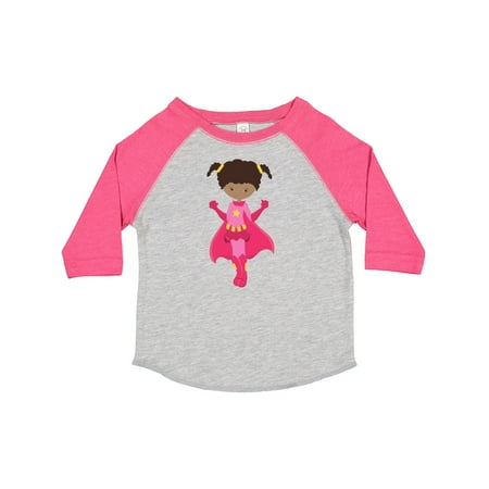 

Inktastic Superhero Girl African American Girl Pink Cape Gift Toddler Toddler Girl T-Shirt