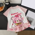 thumbnail image 2 of KPOPLK Baby Boy Summer Clothes 12-18 Months Cute Outfit Summer Kids Patchwork Short Sleeve T-Shirt and Shorts Cool Short Sets Size 6-12 Months,Pink, 2 of 7