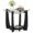Black, variant on Modern 2-Tier Glass Round Coffee Table with Storage Shelf, 32" Center Table with Rolling Wheels for Small Spaces,Walnut