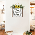 thumbnail image 5 of Eveokoki Home Sweet Home Wreaths Decor Sign Front Door, Round Wood Hanging Sign with Ribbon Bow and Artificial Green Leaves, Farmhouse Porch Decorations for Home 8", 5 of 5