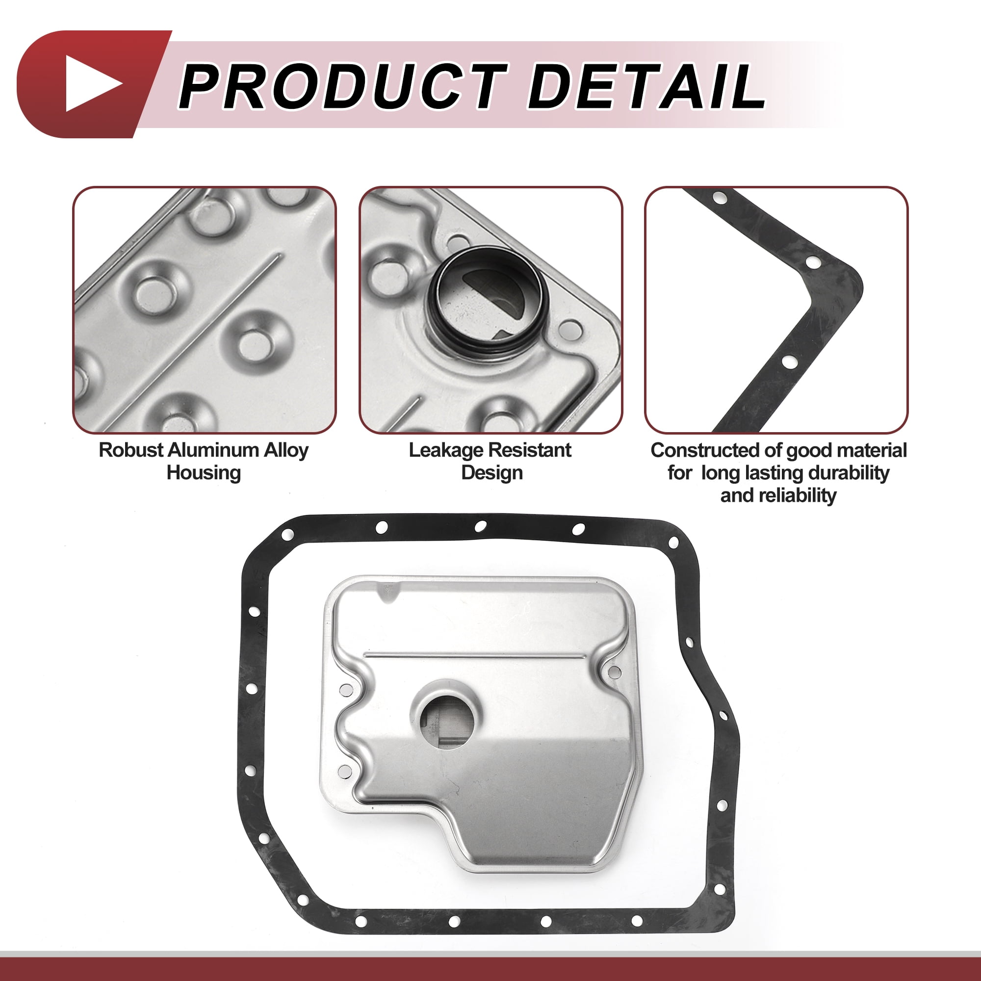 Unique Bargains 1Set Transmission Filter Gasket Kit for Lexus ES300 2002-2003 Engine Automatic Transmission Filter Kit Gasket No.3533033040 Silver Tone Metal