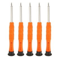 5pcs 0.8mm Star Mini Screwdriver 3mm Magnetic Five Star Head 87mm Length for Small Appliances Repairs, Orange