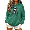 thumbnail image 2 of Molidfa Women's Edgy Skull Hoodie Rocker Graphic Oversized Halloween Pullover Sweatshirt, 2 of 5