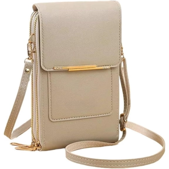 Pinklizecosh Purse, 2026 TrendyMinimalist ElegantWomen's TouchscreenCrossbody Phone Wallet, Anti-Theft PU Leather Messenger Bag