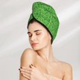 thumbnail image 2 of Yiaed St Patrick's Day Print Hair Cap with Button,Coral Fleece Hair Towel Wrap for Women Wet Hair,Quick Dry Turban for Wet Hair Long Thick Hair, 2 of 5