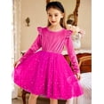 thumbnail image 5 of Arshiner Girl Dress Toddler Tutu Velvet Tulle Long Sleeve Special Occasion Dresses, 5 of 6