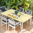 thumbnail image 2 of Yellow Bee Gnomes Table Cloths for 5 Foot Rectangle Tables, Spring Floral Daisy Farmhouse Patio Waterproof Elastic Fitted Tablecloths, Washable Rectangular Table Cover for Camping, 2 of 8