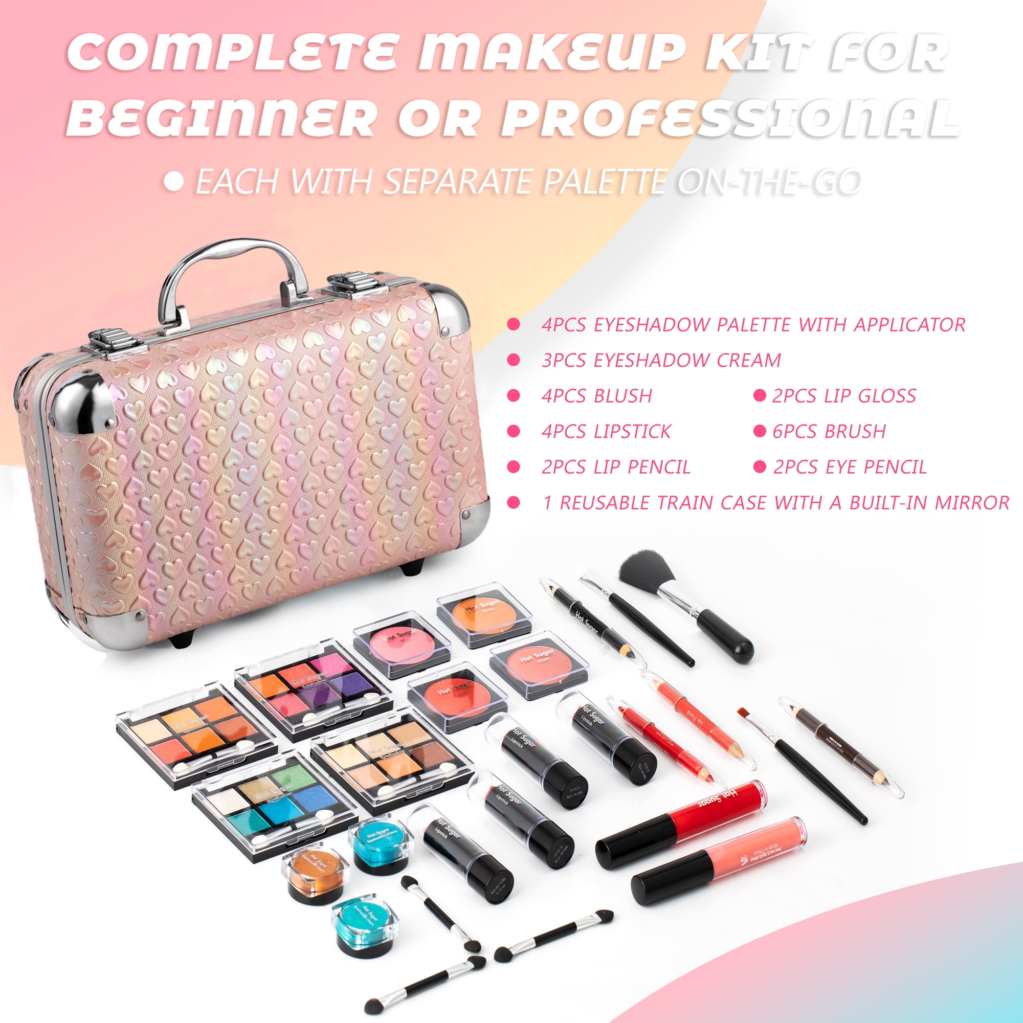 Hot Sugar Makeup Kit for Girls 10-12, All-in-One Kids Makeup Set for Teens,  Starter Cosmetic Set for Women with Essential Products - Includes Tools,  Brushes, Eyeshadows, and More! (Mermaid) 
